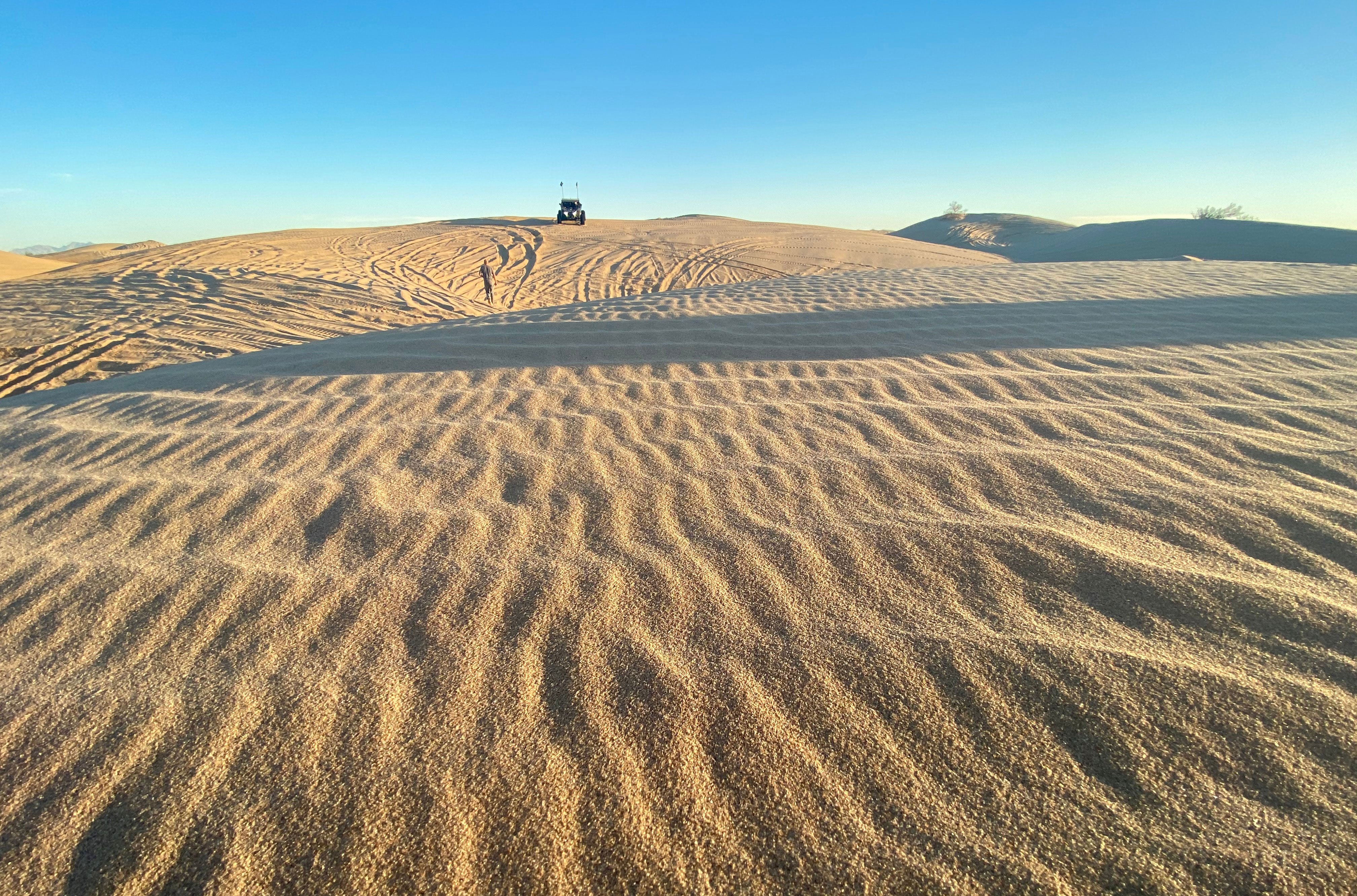 UTV in the distance at the Imperial Sand Dunes