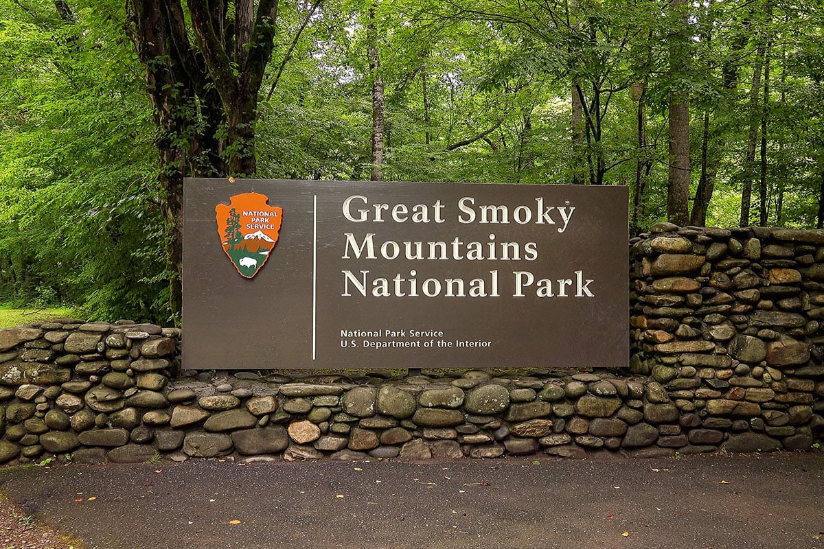 Great Smoky Mountains National Park Sign