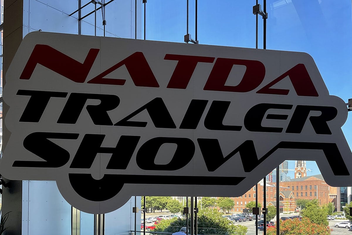 NADTA Trailer Show sign at the 2022 show in Nashville, TN
