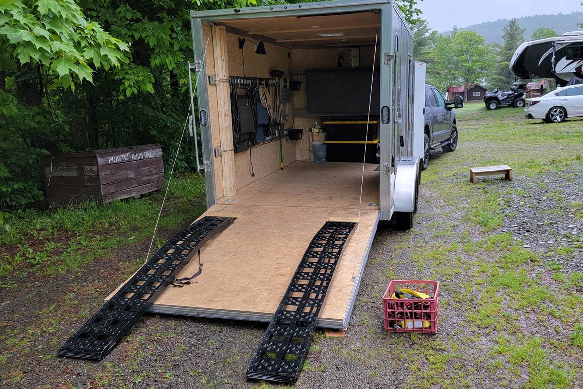 Check out this customized, all aluminum enclosed four wheeler trailer an ALCOM customer built out for ATV adventures!