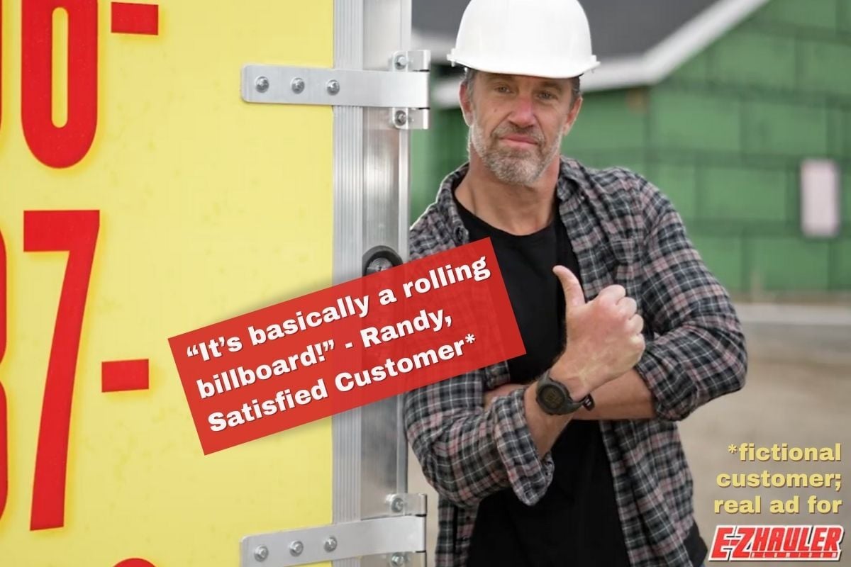 Bonded side panels make your ALCOM cargo trailer a rolling billboard