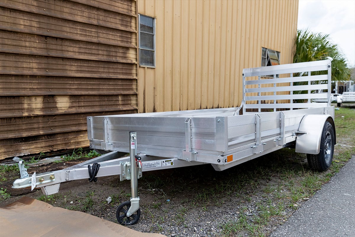 Aluminum open utility AR 2.0 trailer with side panels
