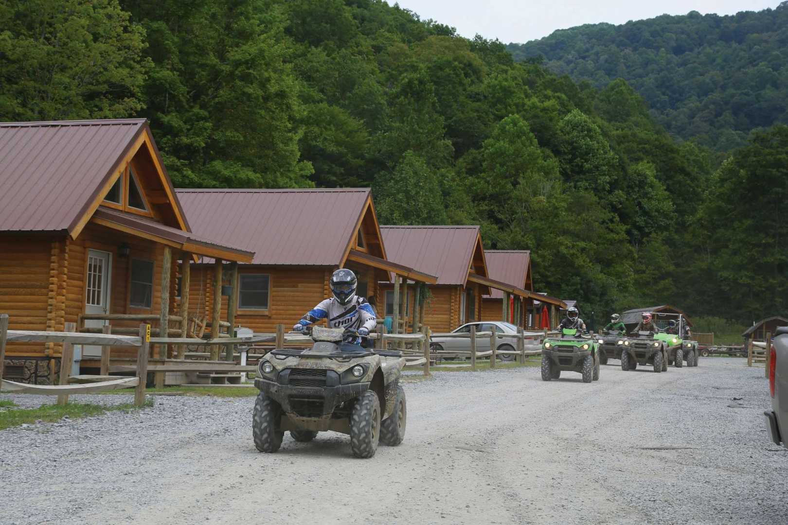 ATV riders on a dirt road in Trails Heaven WV (photo credit: TrailsHeaven.com)
