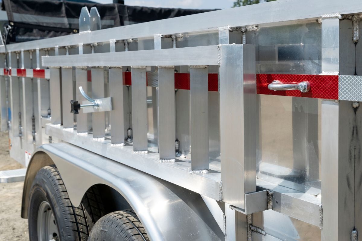 Side panel of commercial aluminum dump trailer