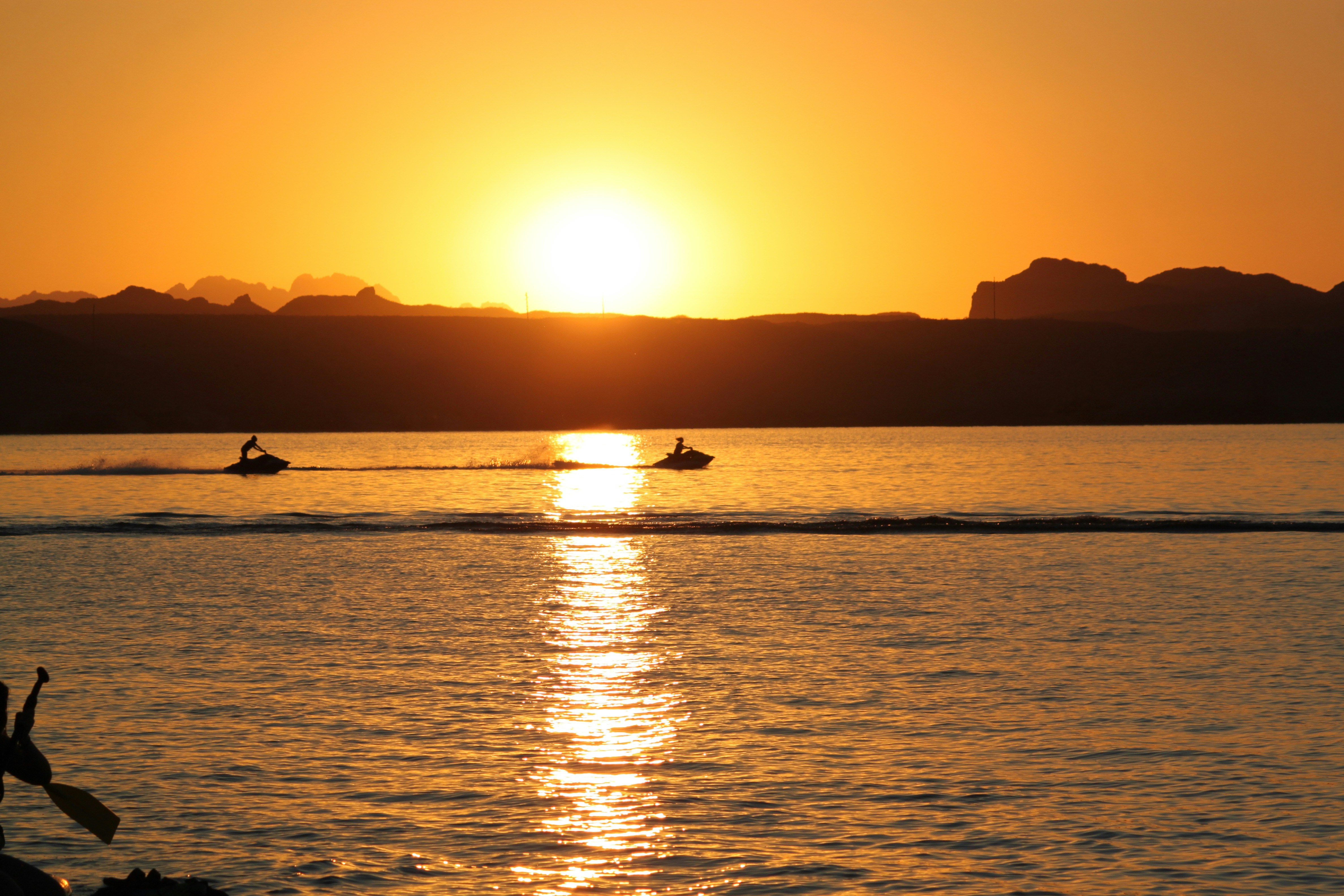 PWC riders on Lake Havasu at Sunset - PC: Susan Weber