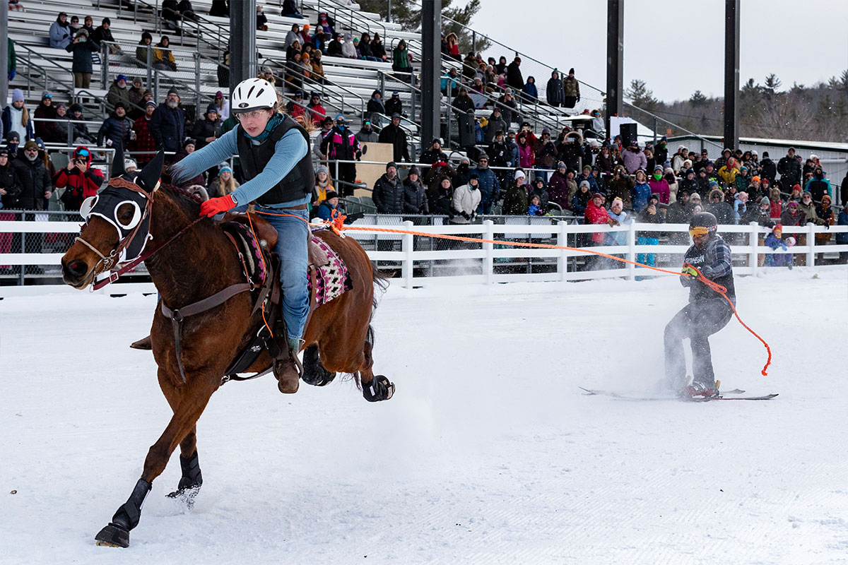 Skijor team Josie and Nate on the racecourse for their third championship.