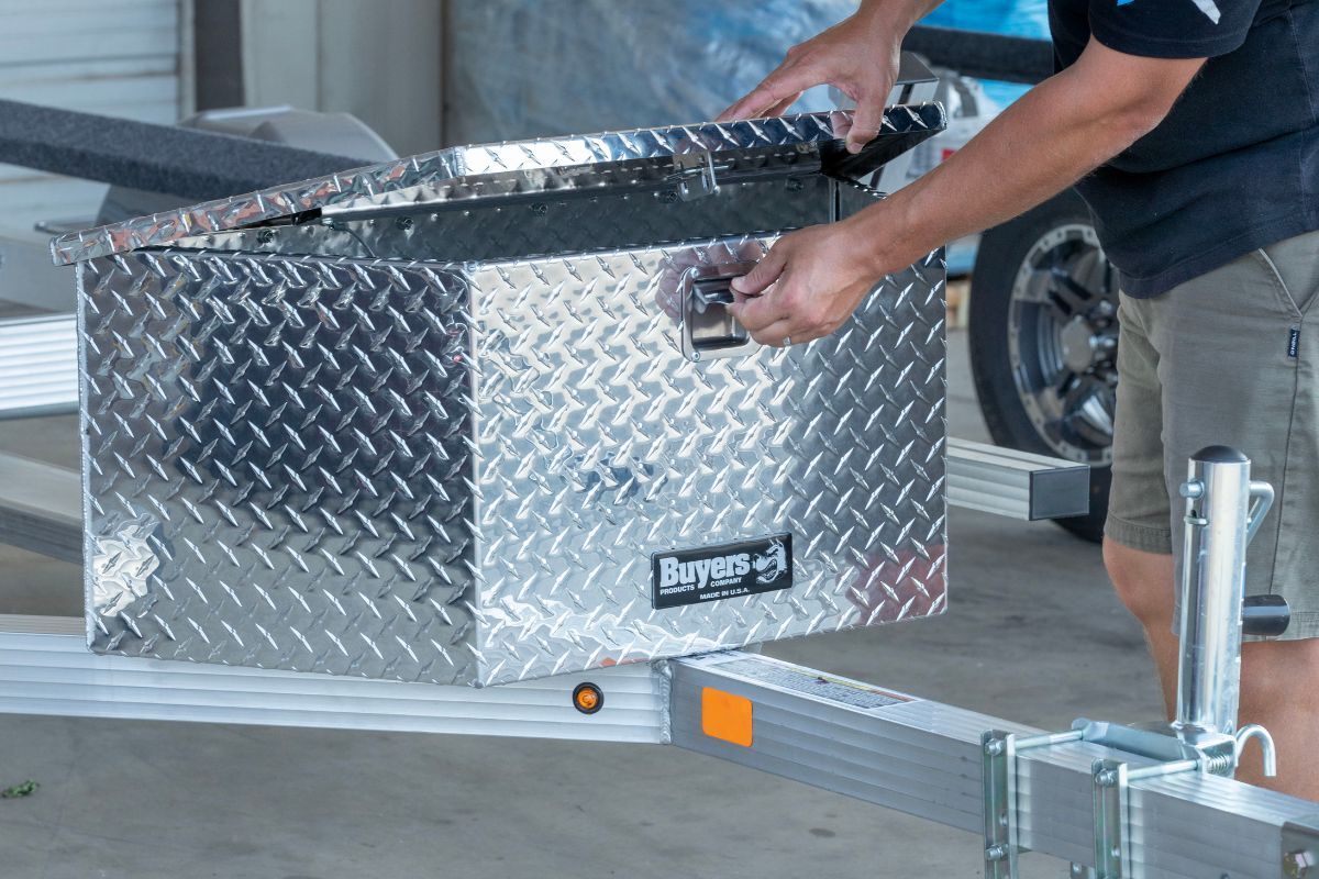 PWC trailer spare gas can holder
