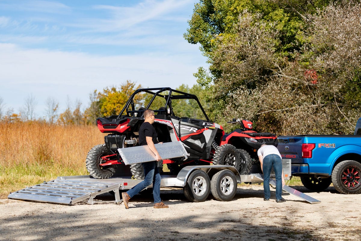Triton FIT UTV trailer with side and rear ramps
