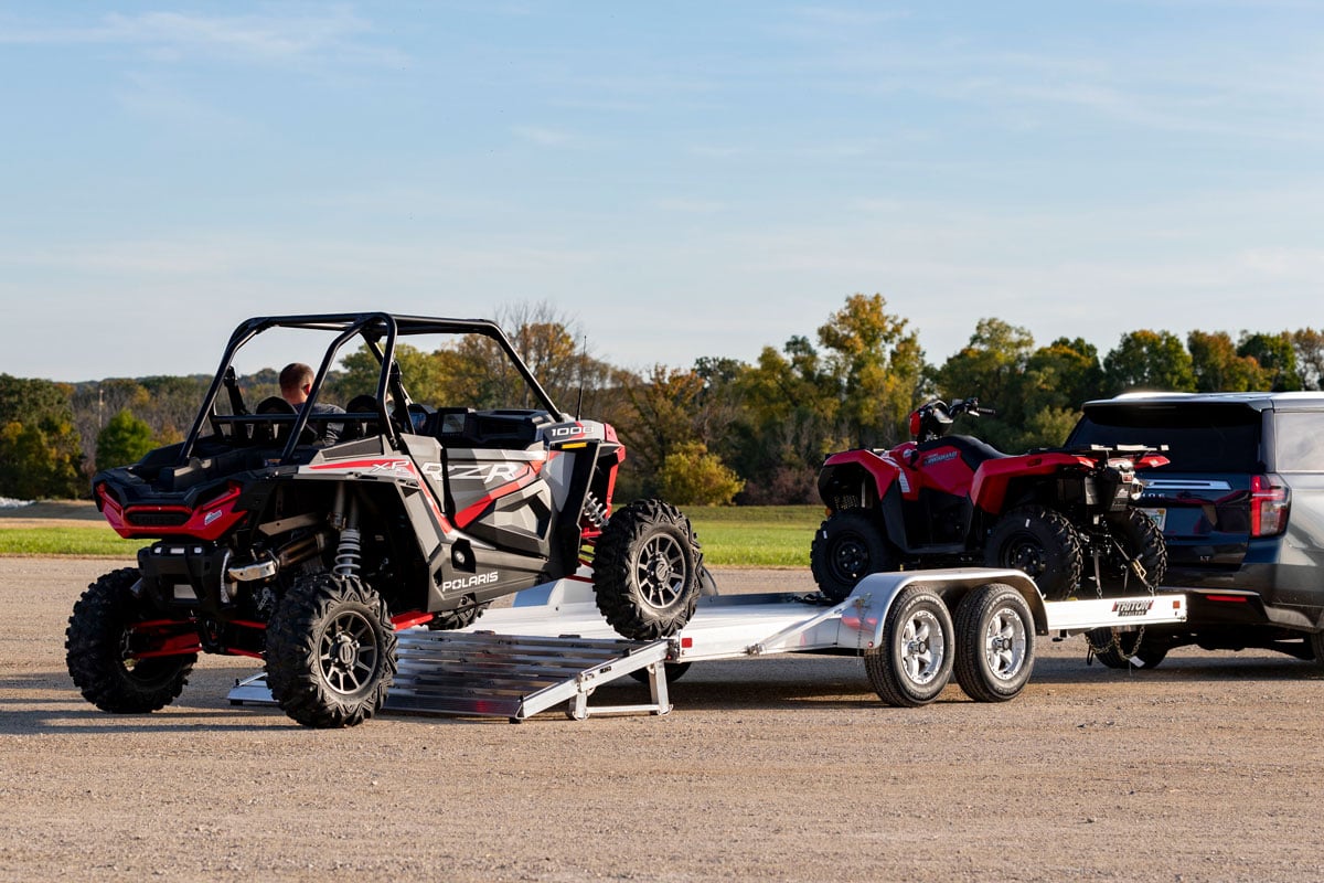 Triton FIT UTV trailer with side and rear ramps