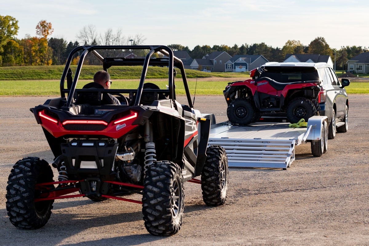 Triton FIT UTV trailer with side and rear ramps