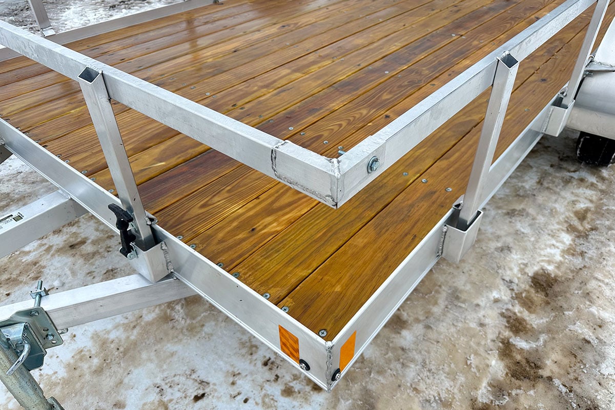 Open utility trailer fixed 2x2 aluminum rail kit